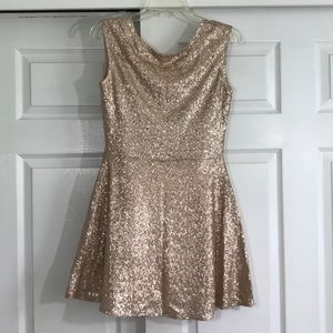 Tobi Sleeveless Open Back Mini Sequence Dress M